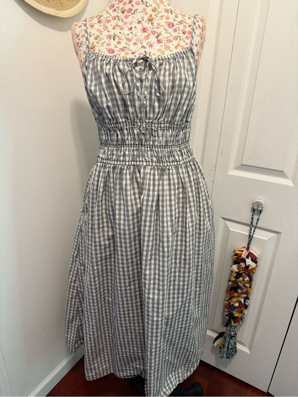 Universal Thread Gray Gingham Smocked dress